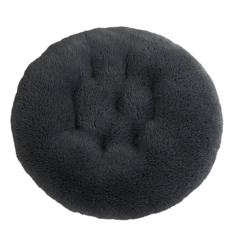 Round Plush Pet Bed Warm Comfortable Sleeping Mat House