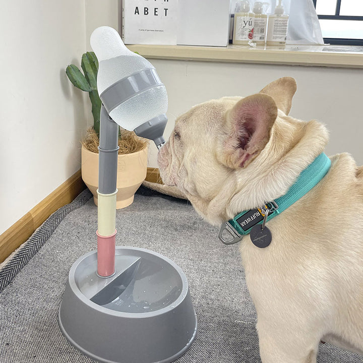 Adjustable Height Pet Water Dispenser Bowl Fountain Feeder