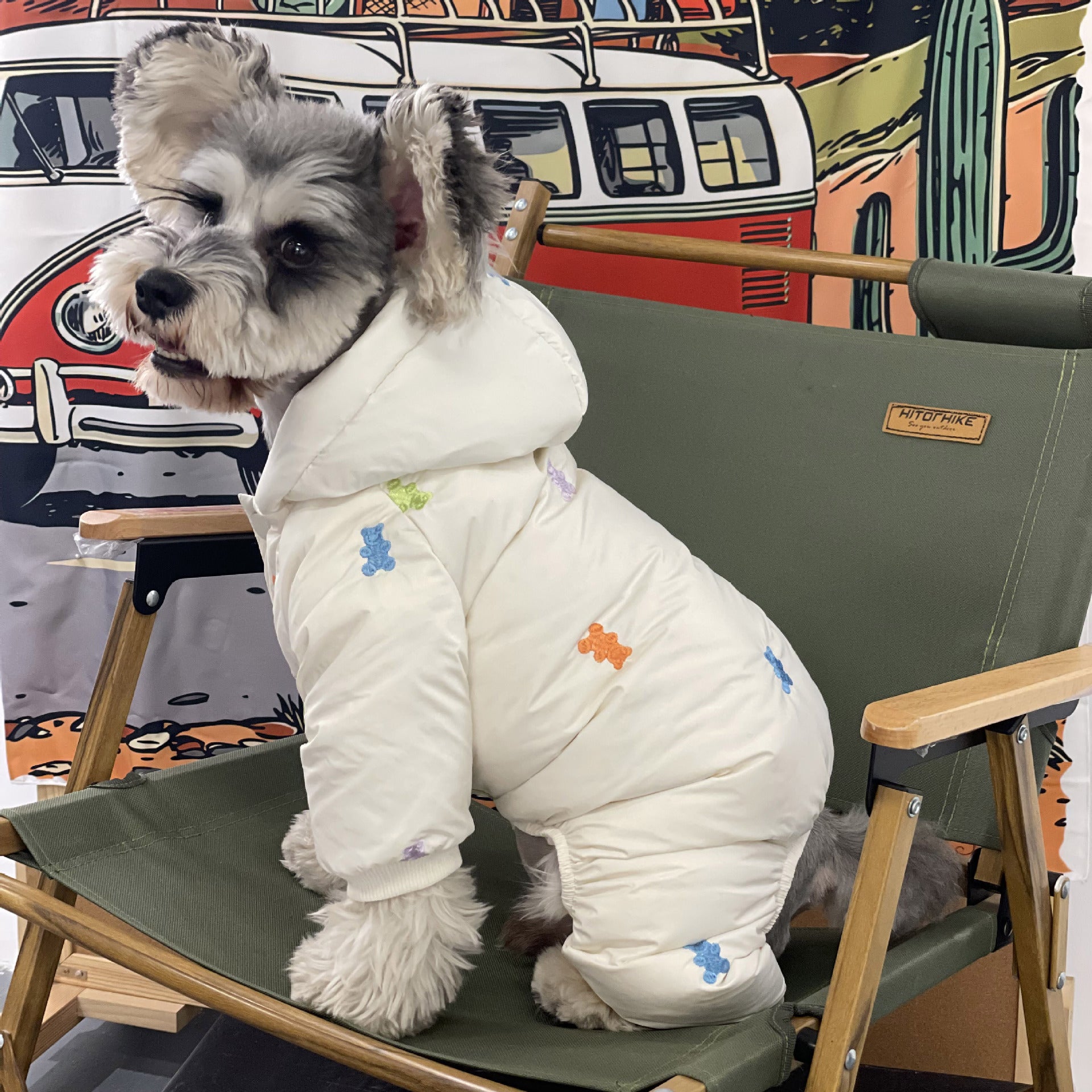 Warm Hooded Pet Down Jacket Four Feet Clothing