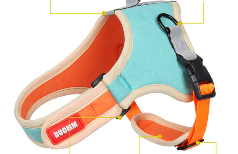 Pet Suede Harness Leash Set For Walking