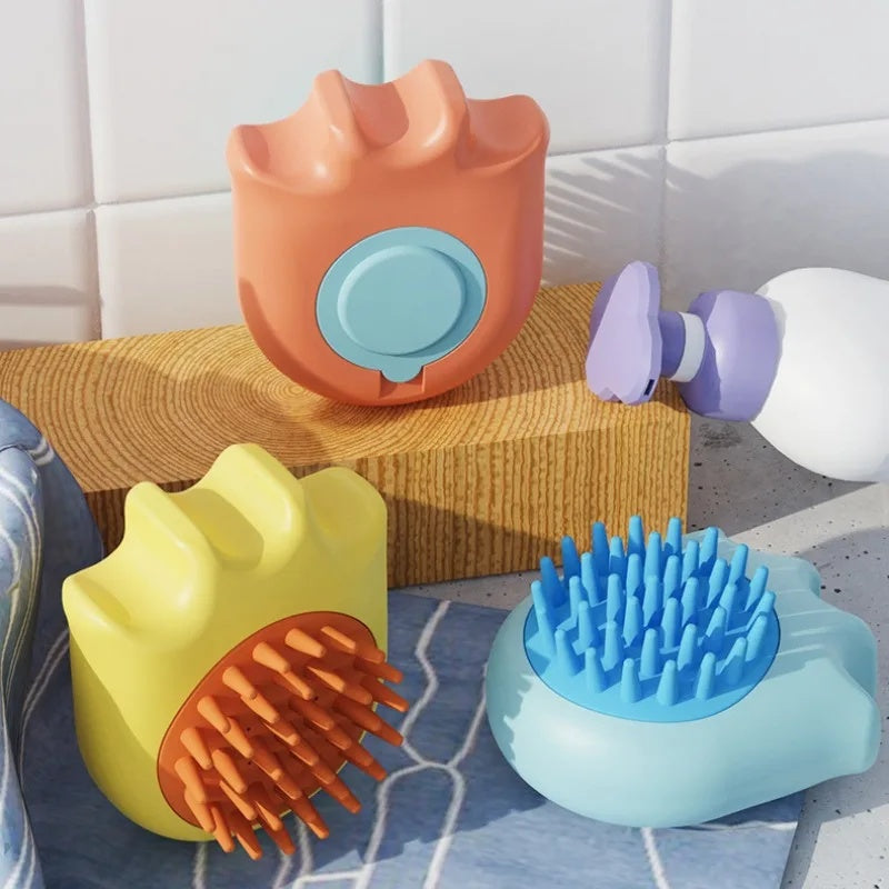 Pet Bath Brush With Shampoo Box Massage Comb Grooming Tool