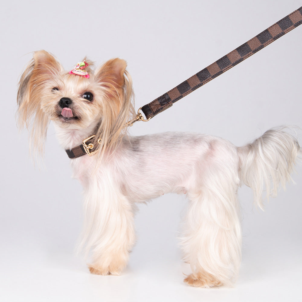 Pet PU Collar Leash Set For Outdoor Use