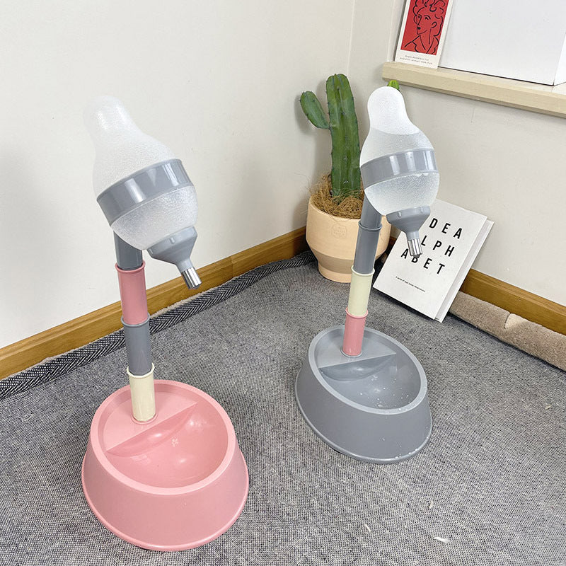 Adjustable Height Pet Water Dispenser Bowl Fountain Feeder