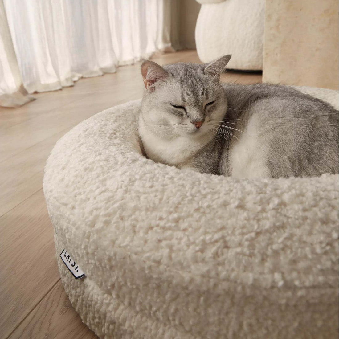 Solid Color Round Pet Bed Comfortable Household Nest