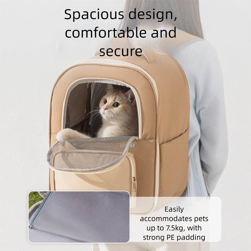 Breathable Pet Carrier Backpack With Mesh Window For Travel