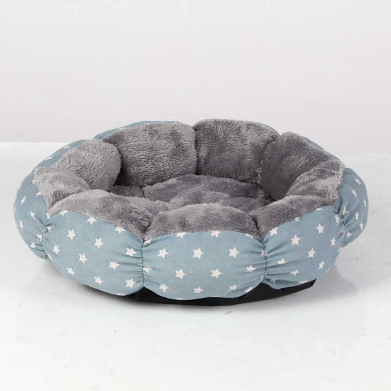 Calming Round Fluffy Pet Bed Donut Style Comfortable Cushion