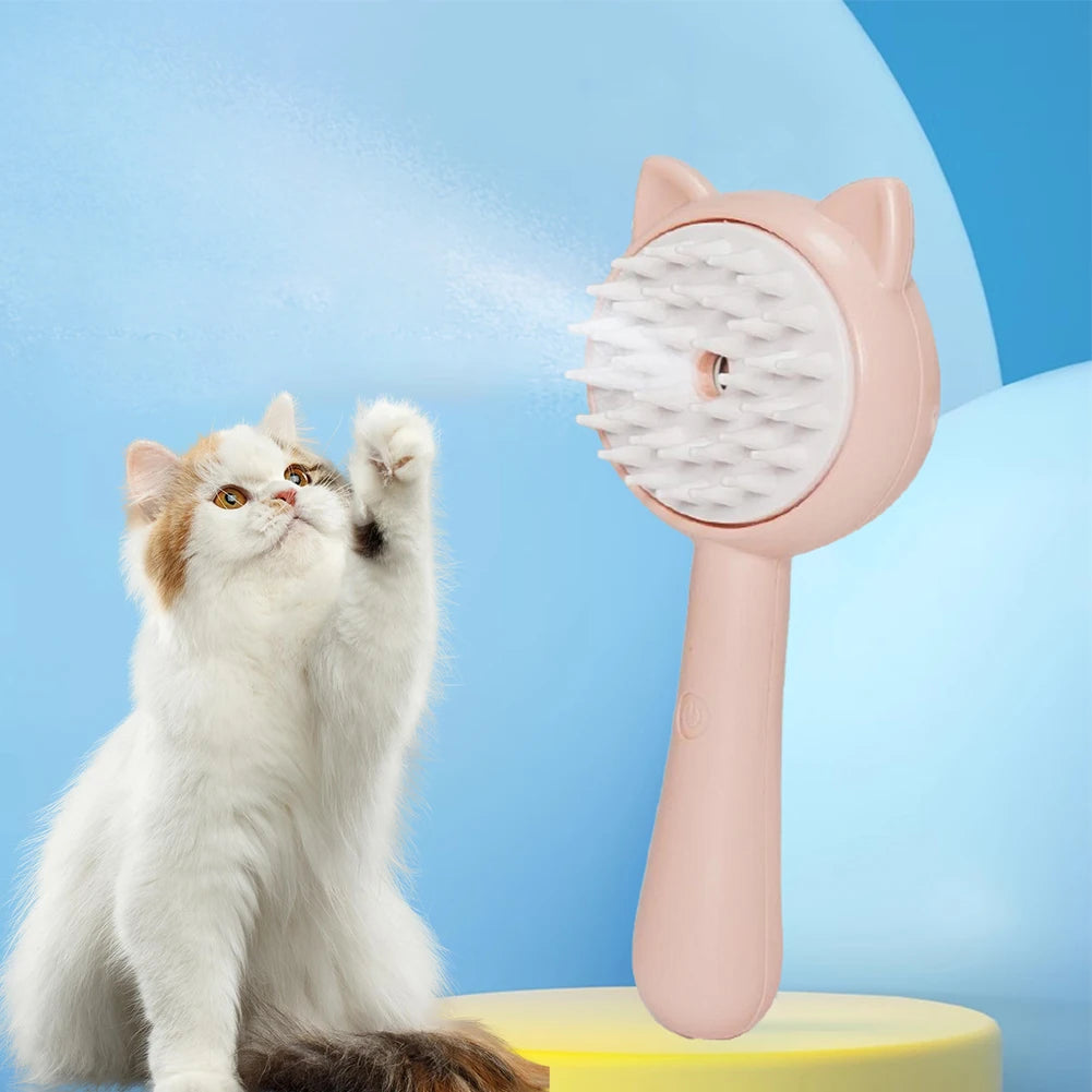 Rechargeable Mist Self Cleaning Pet Grooming Brush Multifunctional Slicker Tool