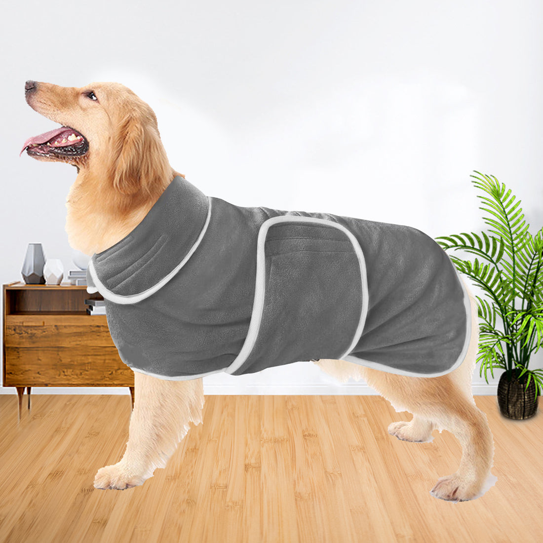 Super Absorbent Pet Bathrobe Towel Coat For Quick Drying