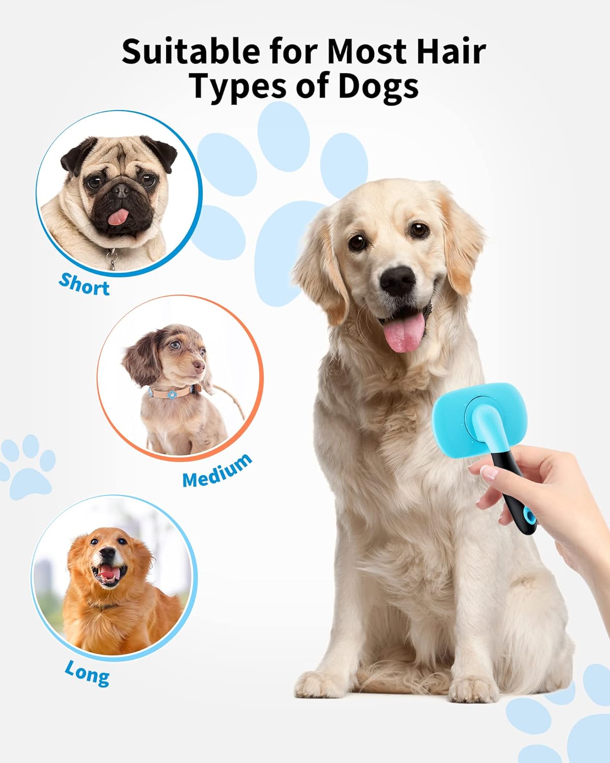 Pet Grooming Shedding Brush For Loose Hair Removal