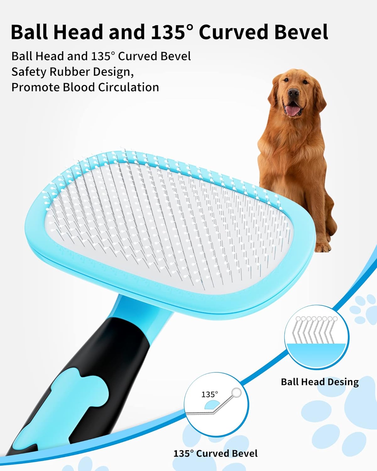 Pet Grooming Shedding Brush For Loose Hair Removal