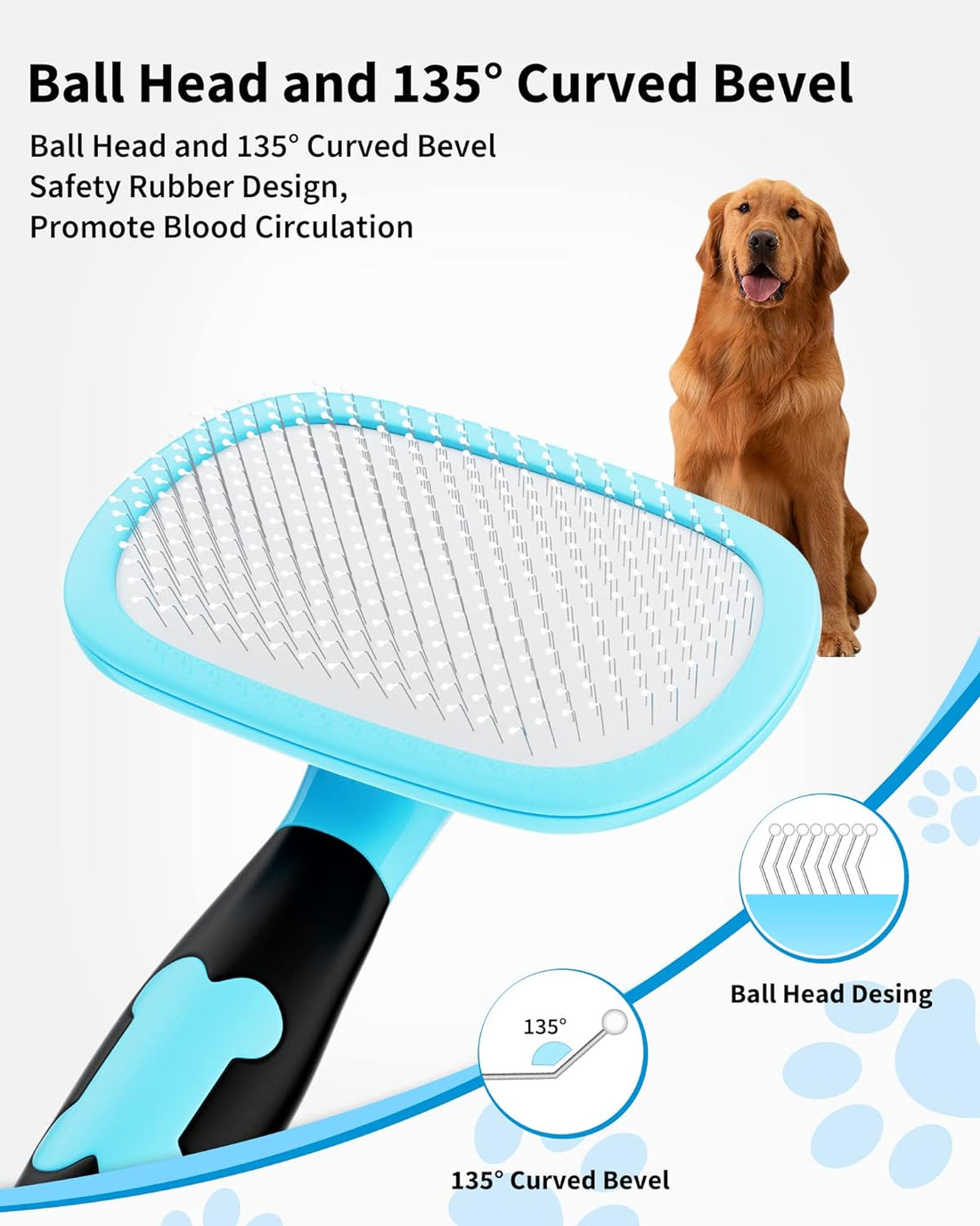 Pet Grooming Shedding Brush For Loose Hair Removal
