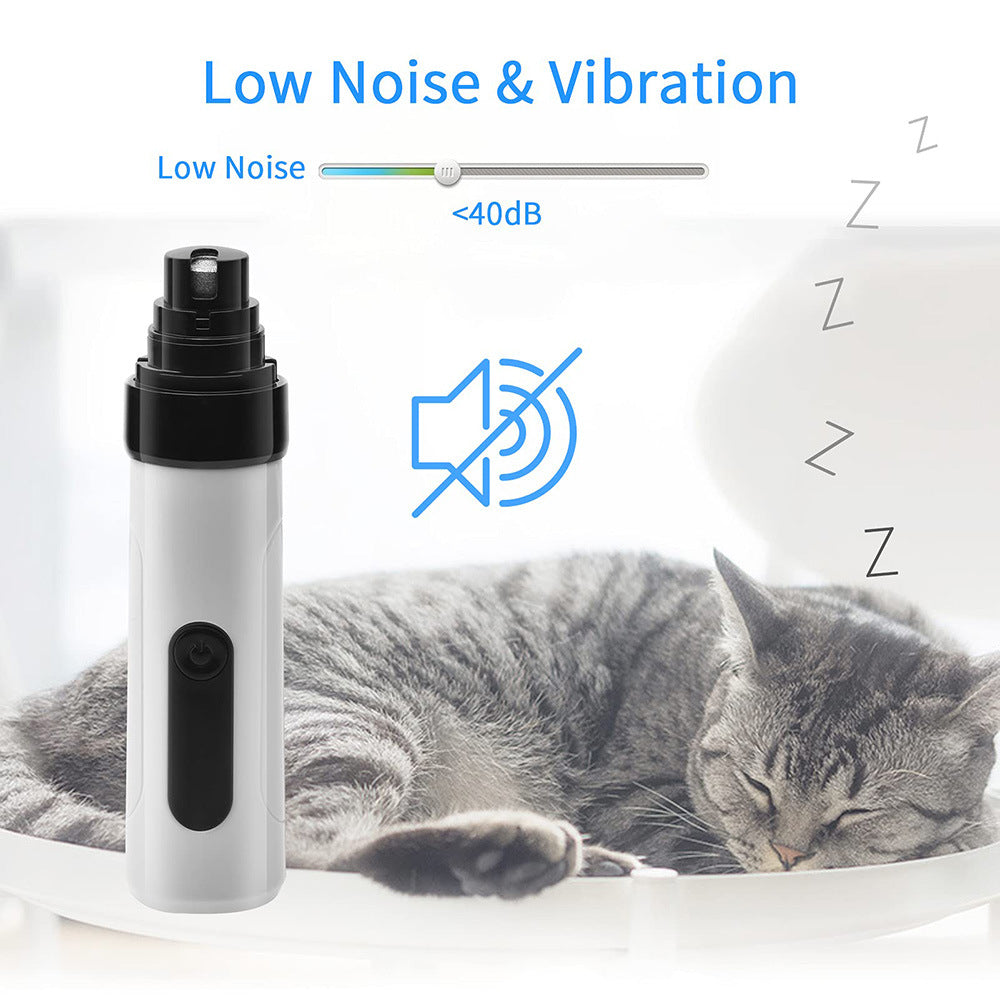 Rechargeable USB Electric Pet Nail Grinder Quiet Grooming Tool