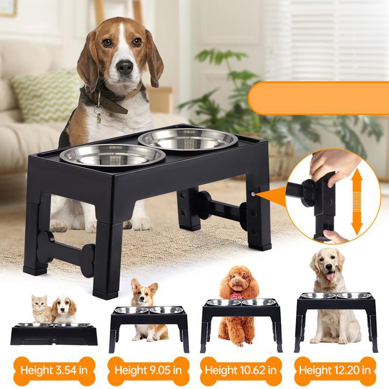 Elevated Pet Feeding Bowl Neck Support Anti Tumble Stand