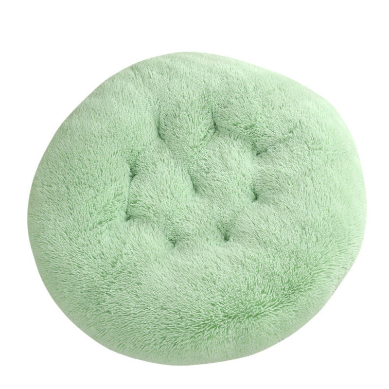 Round Plush Pet Bed Warm Comfortable Sleeping Mat House