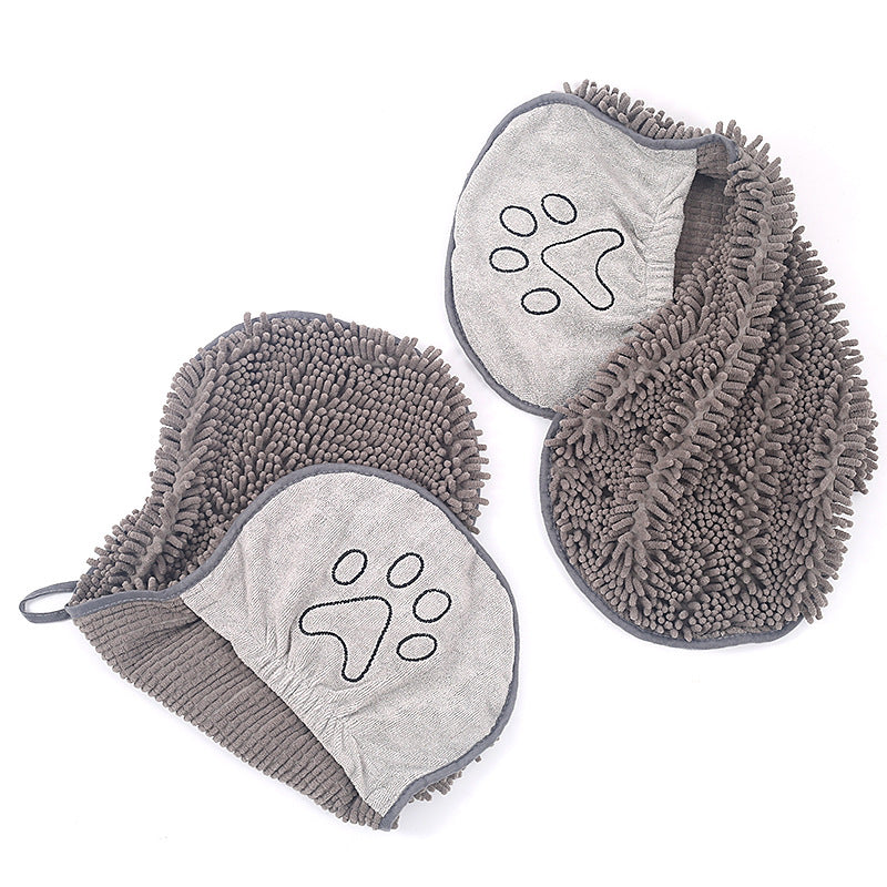 Chenille Pet Bath Towel Soft Absorbent Quick Drying