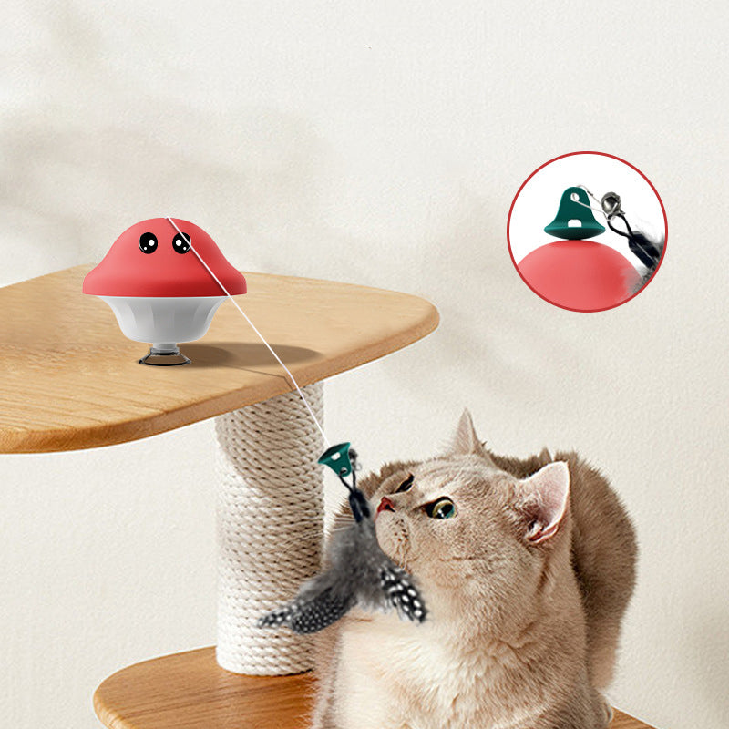 Suction Cup Interactive Pet Wand Teaser Retractable Exercise Toy