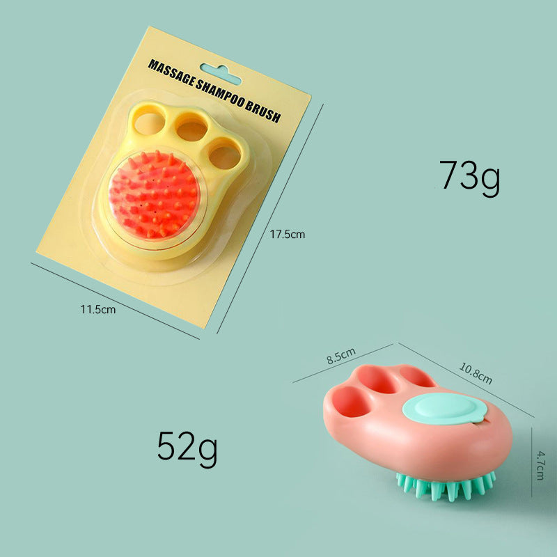 Pet Claw Bath Brush And Massage Comb For Grooming And Cleaning