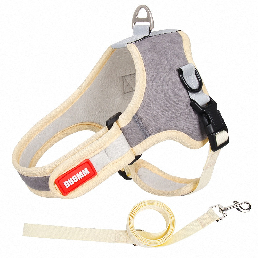 Pet Suede Harness Leash Set For Walking