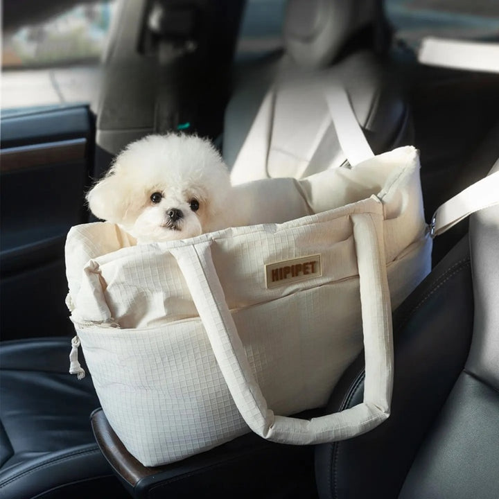 Portable Pet Car Seat Carrier With Safety Leash And Adjustable Support