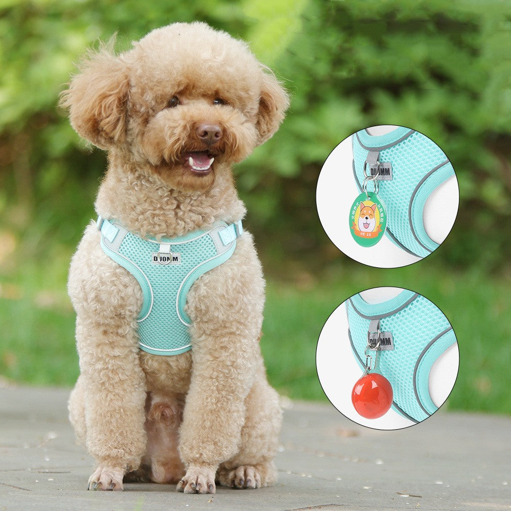 Pet Leash Teddy Breathable Adjustable Pet Chest Harness