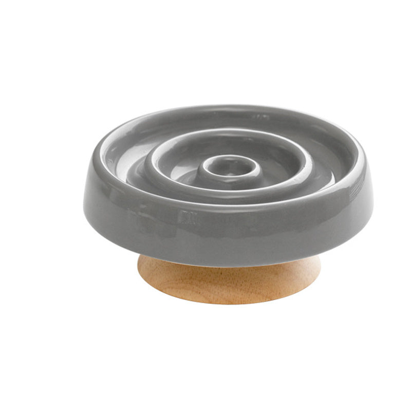 Ceramic Slow Feeder Bowl Anti Gulping Pet Puzzle Food Dish