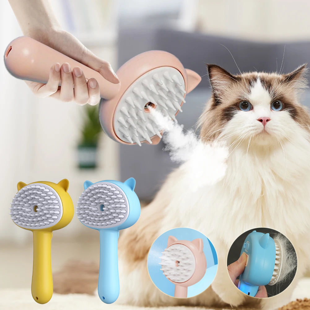 Rechargeable Mist Self Cleaning Pet Grooming Brush Multifunctional Slicker Tool