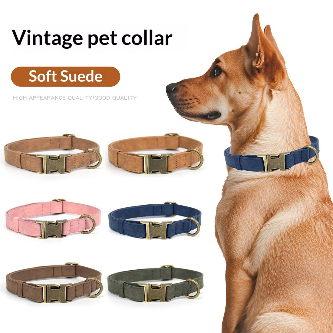 Retro Fashion Pet Leash And Collar Set