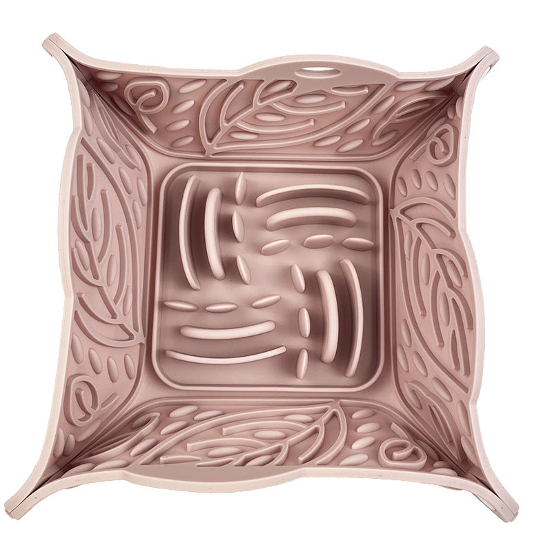 Foldable Silicone Pet Slow Feeding Mat Multi Functional Bowl