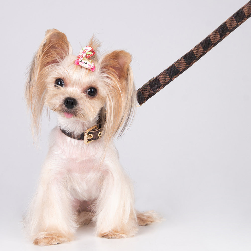 Pet PU Collar Leash Set For Outdoor Use