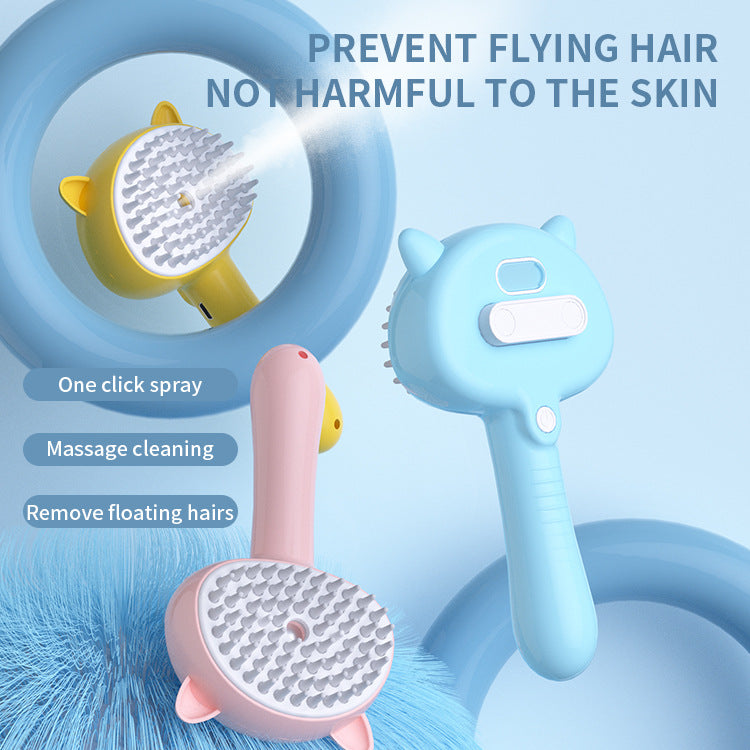 Rechargeable Mist Self Cleaning Pet Grooming Brush Multifunctional Slicker Tool